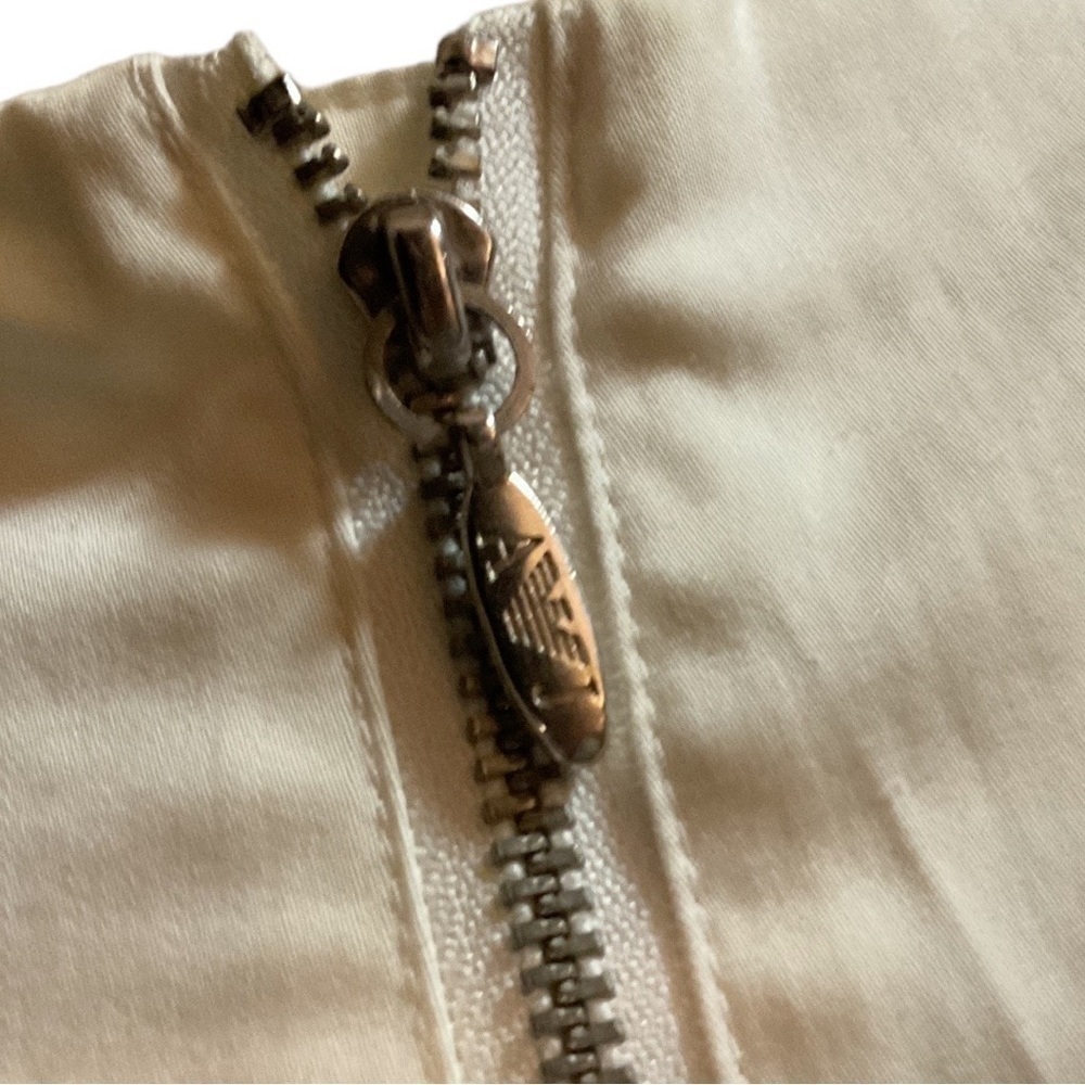 Armani JEANS ivory white stretch cotton knot detail neckline,exposed zip… - Picture 9 of 14